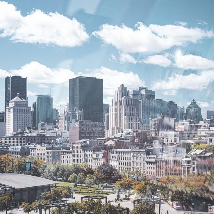 City skyline in Madrid, Spain
